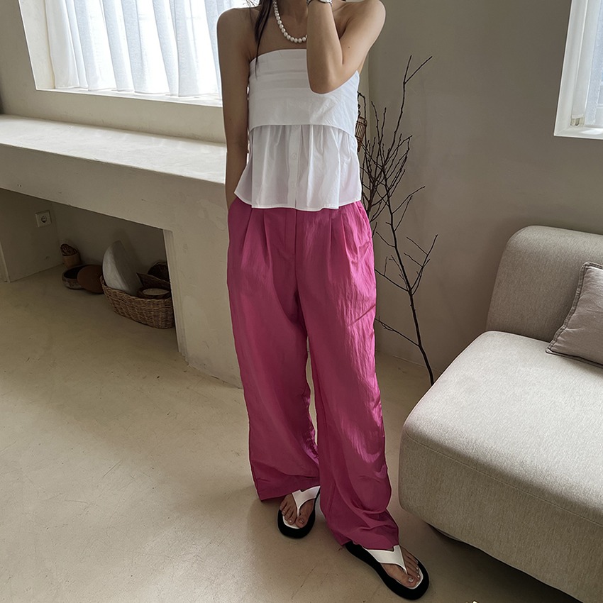 myclassy-Shine Wide Pants *[pink]♡韓國女裝褲