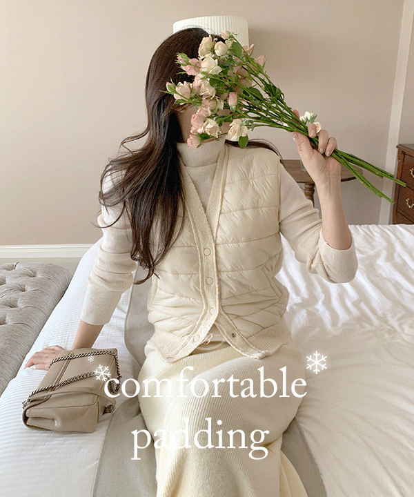 perbit-[md소장] comforable padding knit vest - 4color♡韓國女裝外套