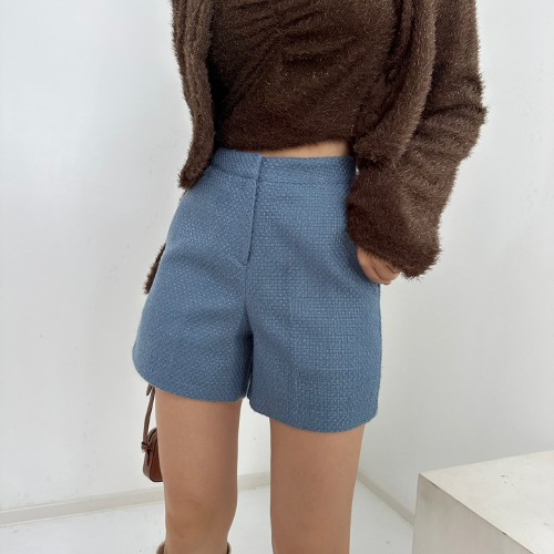 basico - fw 하이웨스트 트위드 숏팬츠♡韓國女裝褲